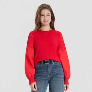 Universal Thread - Women's Puff Long Sleeve Blouse - Universal Thread Red